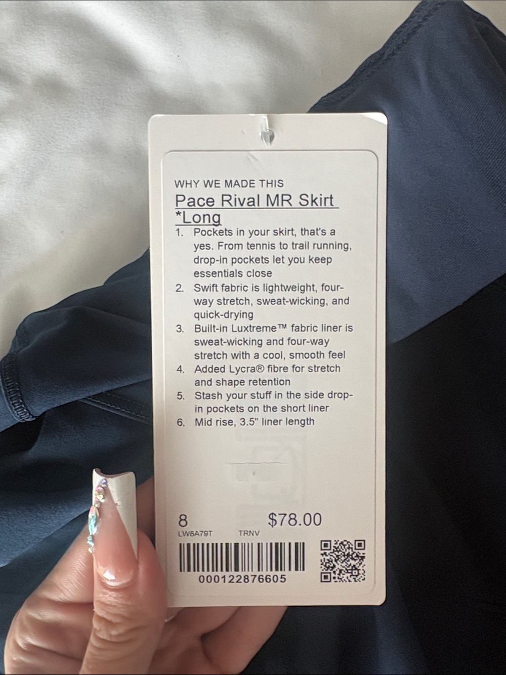 lululemon Pace Rival *Long Blue Athletic Skort - Picture 3 of 5